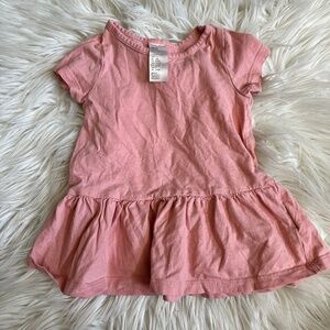 H&M pink peplum top size 9 months // 3228